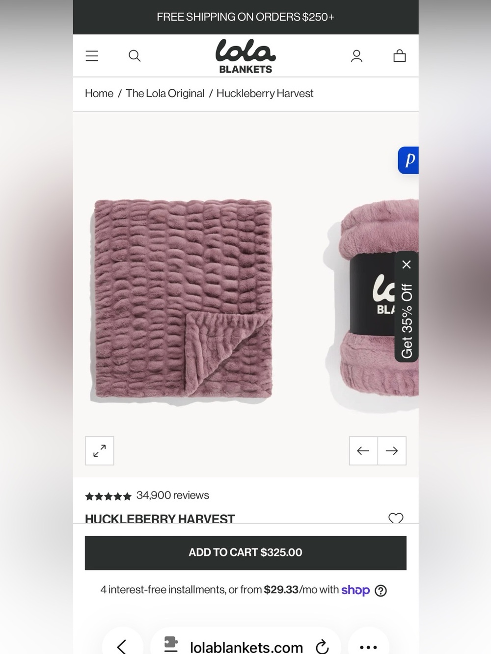 lola Huckleberry Plush Throw in Dusty Mauve